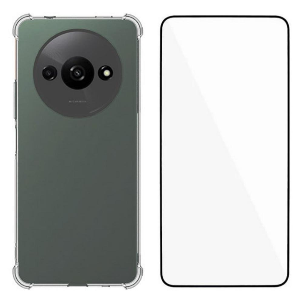 WANLONFENG WL Series For Xiaomi Redmi A3 4G TPU Case 2.0mm Phone Cover with Tempered Glass Film