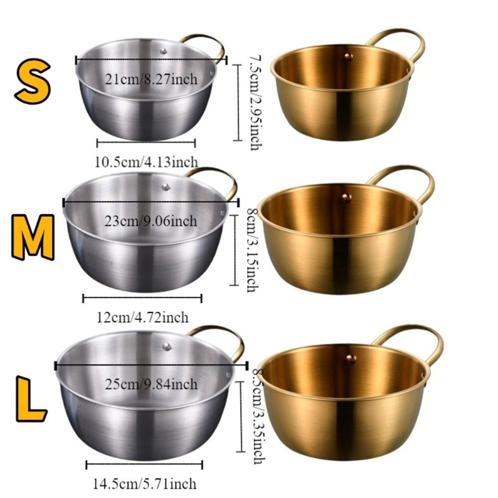 Thickened Noodles Bowl Stainless Steel Fruit Salad Bowls Multi-purpose Mixing Pot  Cooking