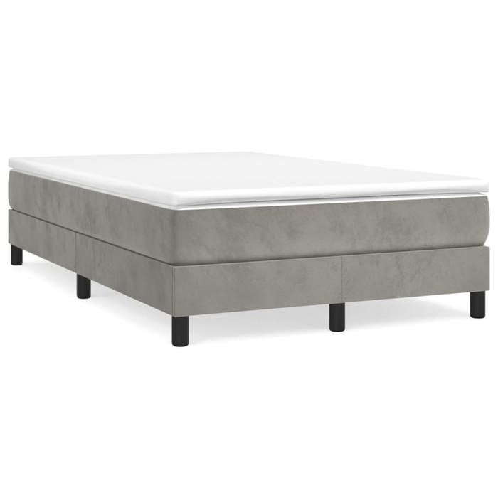 Maison Exclusive - Sommier à lattes de lit et matelas Gris clair 120x200cm Velours
