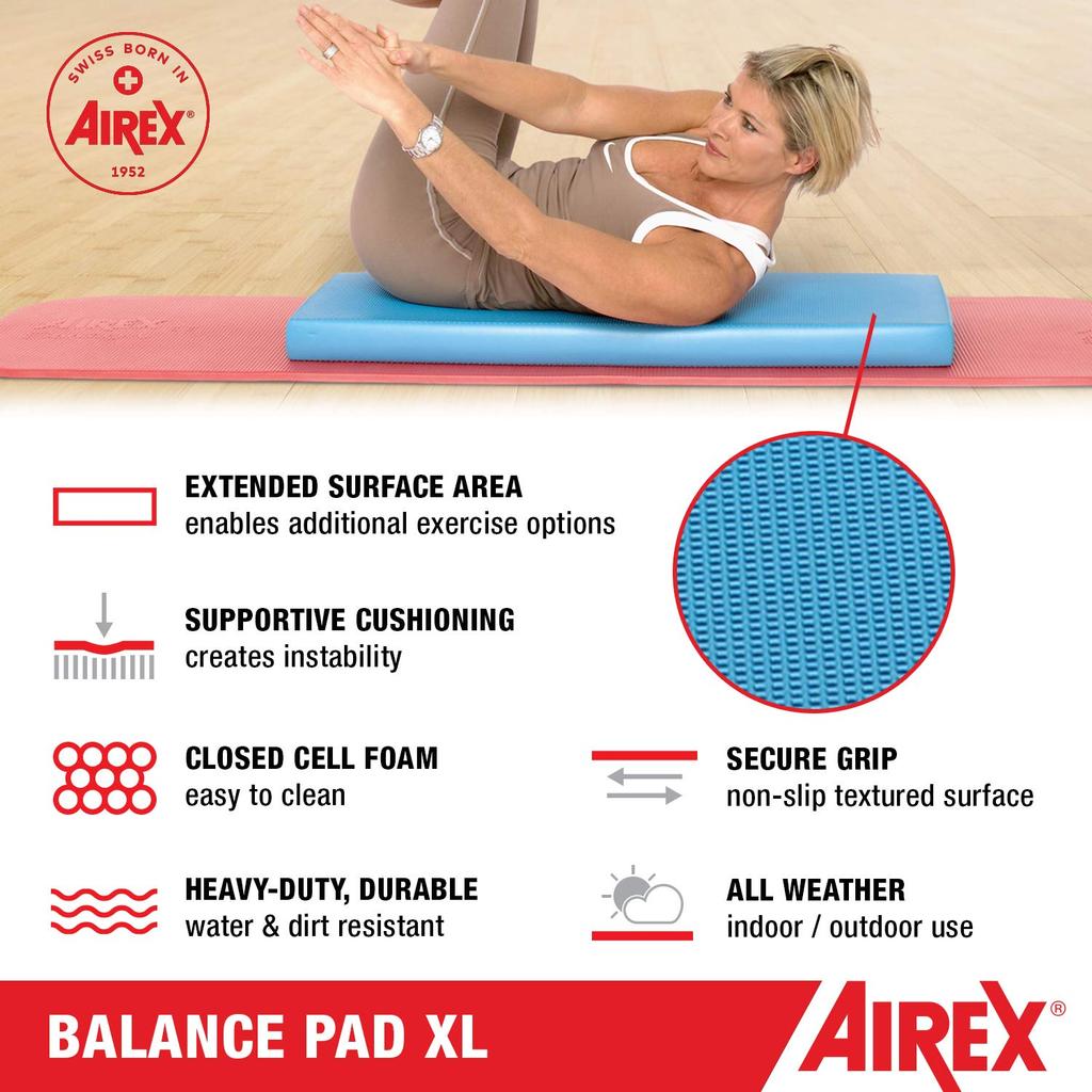 AIREX Balance Pad 60mm Charcoal Training Mat XL, Thick, Gray,