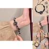 Distinctive Chinese Style Black Resin Stone Beaded Bracelet For Women