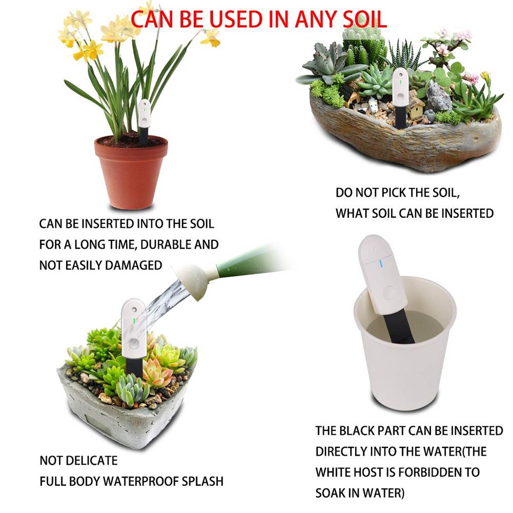 Waterproof Soil Water Monitor Soil Moisture Meter Test Kit Hygrometer Led Lights Instant Detection for Indoor Plants Garden Tool