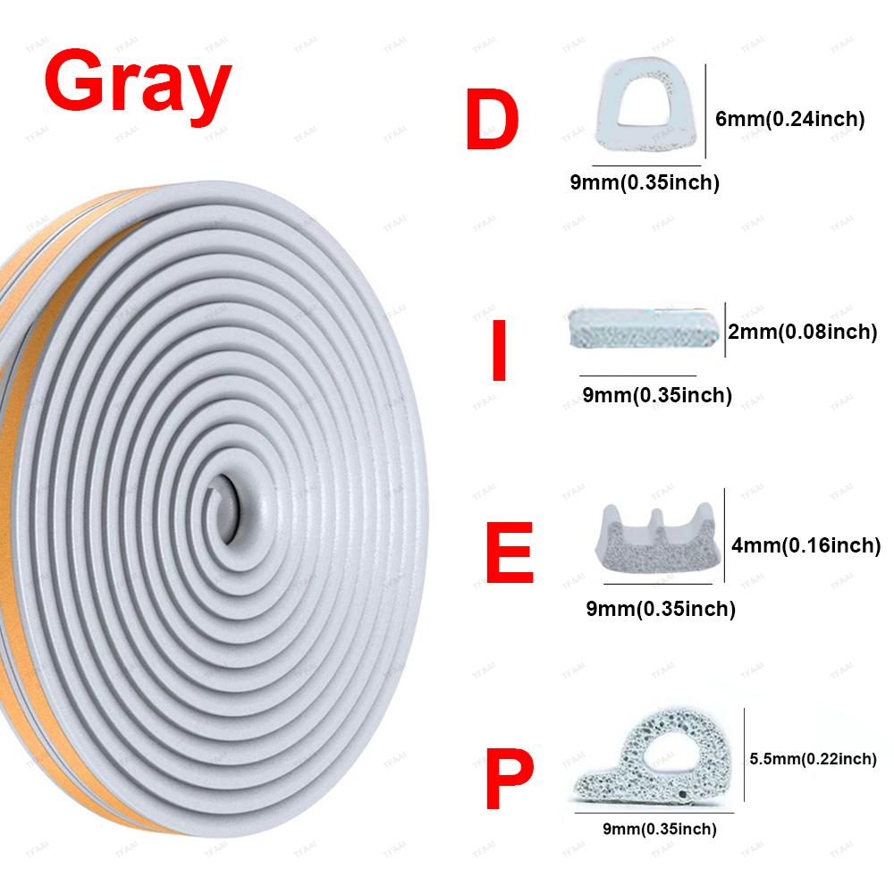 

5м/10м DIEP Shape уплотняющая лента для окон 4 цвета самоклеящаяся резиновая уплотнительная лента для дверей ветрозащитная изоляционная шумоизоляционная лента I (9mmx2mm)&5M (16.4ft) серый