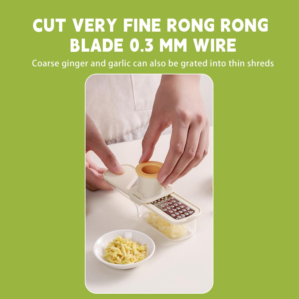 3 In 1 Mandoline Vegetable Garlic Kitchen Tool Multi-Function Kitchen Grinding Disc Garlic Crusher Household Kitchen Peeler