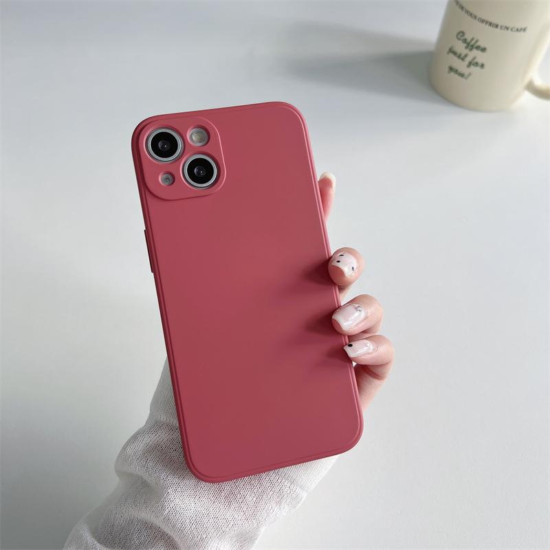 For IPhone 17 ProMax Phone Case 15pro Liquid Silicone for Apple 16E Built-in Velvet 14 Spray Paint 13