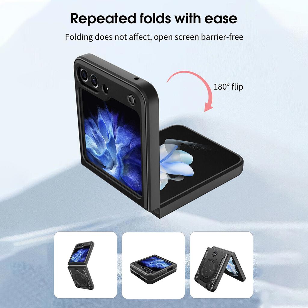 Heavy Duty Protective Cover For Samsung Galaxy Z Flip 6 5 4 Case Stand Holder Lens Protection Shockproof Funda Coque Capa