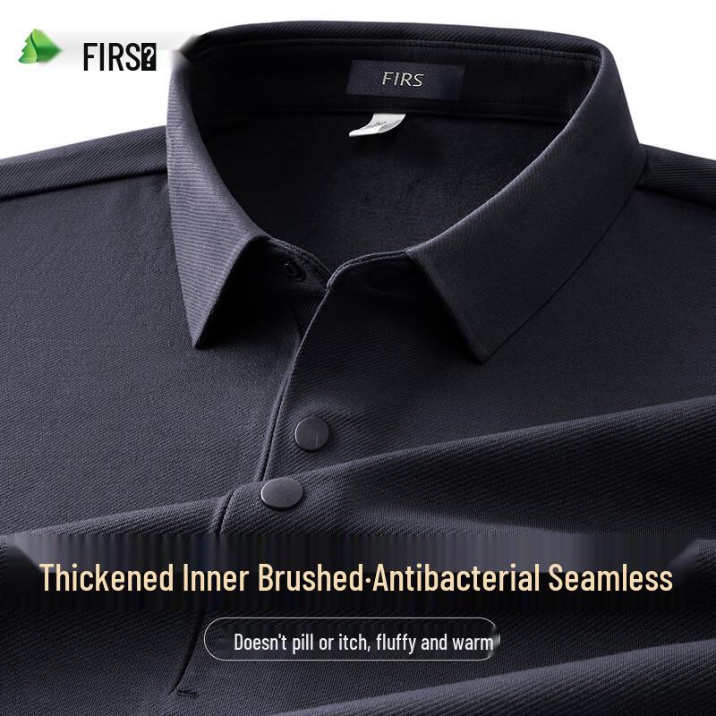 Shanshan Men s Brushed Thermal Long-Sleeve Polo Shirt XXL