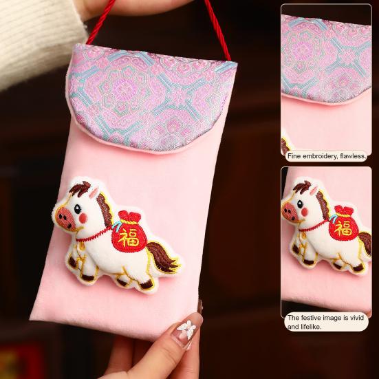 Chinese New Year Red Envelope Fabric Lucky Money Pockets for Cash