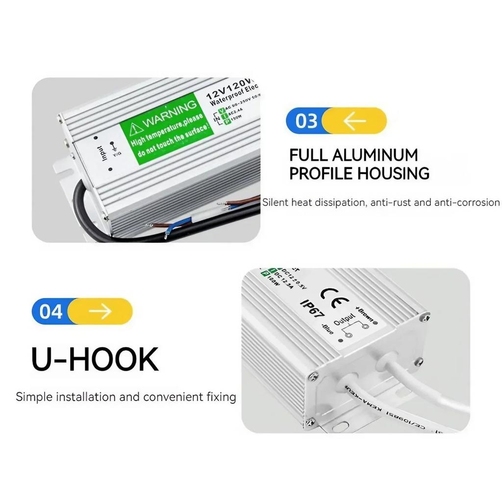 12V 24V 20W60W Waterproof IP67 LED Light Box Transformer Switching Power Supply Driver Sign Lighting Transformer