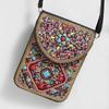 Bohemian Theme Pu Handbag With Magnetic Flap And Floral Accents For Daily Outings