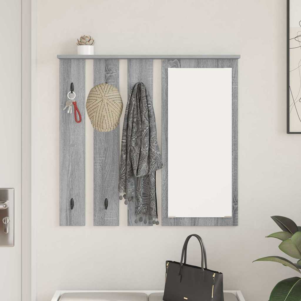 Wall Mounted Coat Rack in Grey Sonoma 84 x 10 x 80 cm