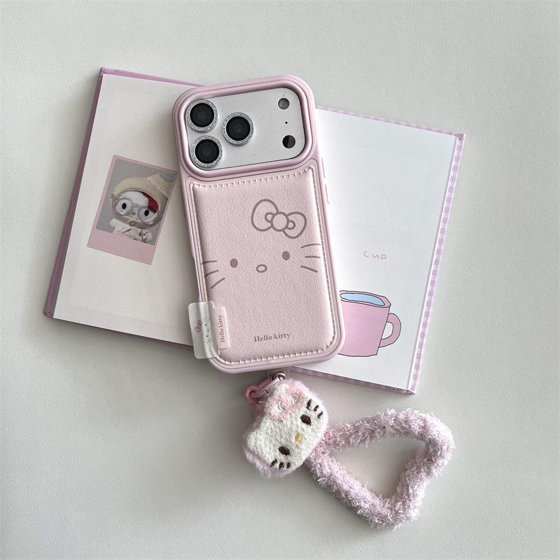 Hello Kitty Pink Leather Phone Case for iPhone 17/16 Pro Max/15/14
