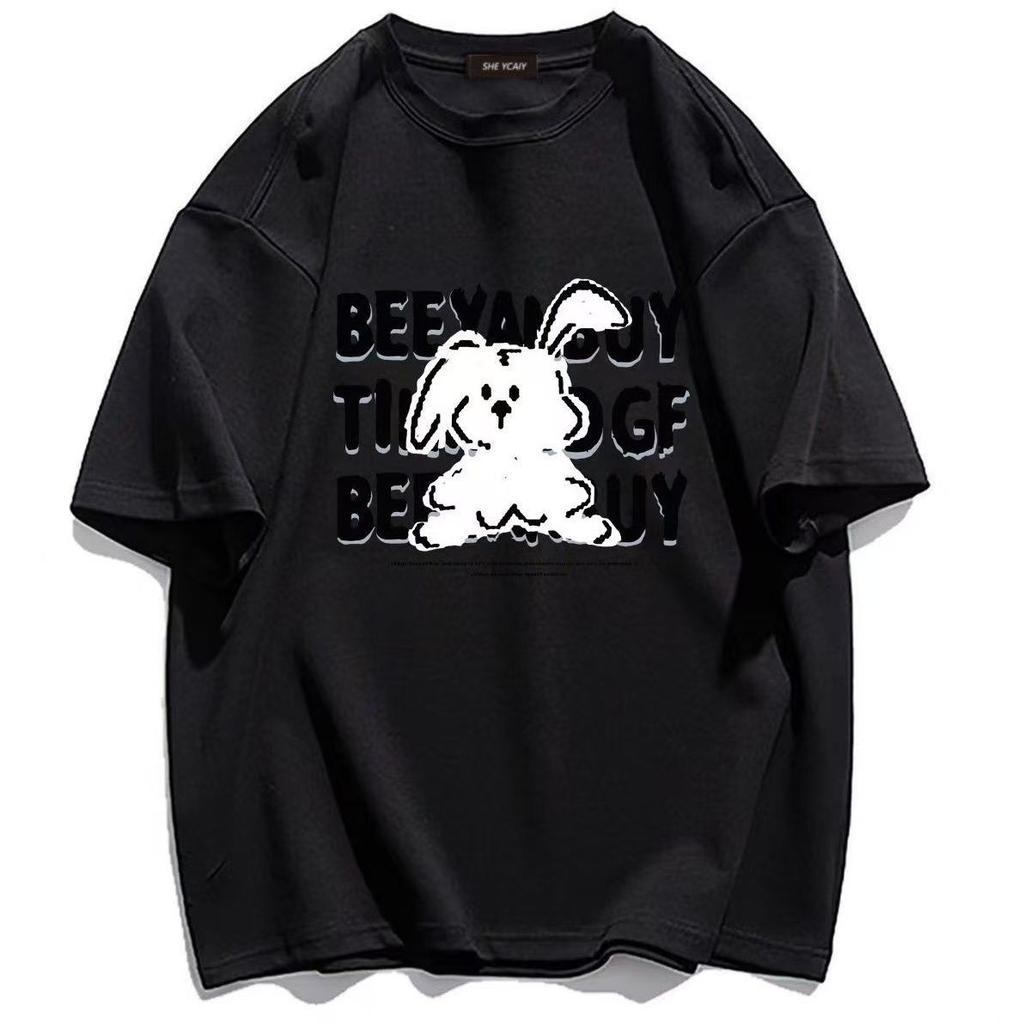 Sommer Damen Neues Cartoon-Druck Kurzarm-T-Shirt Lockere Oberteile