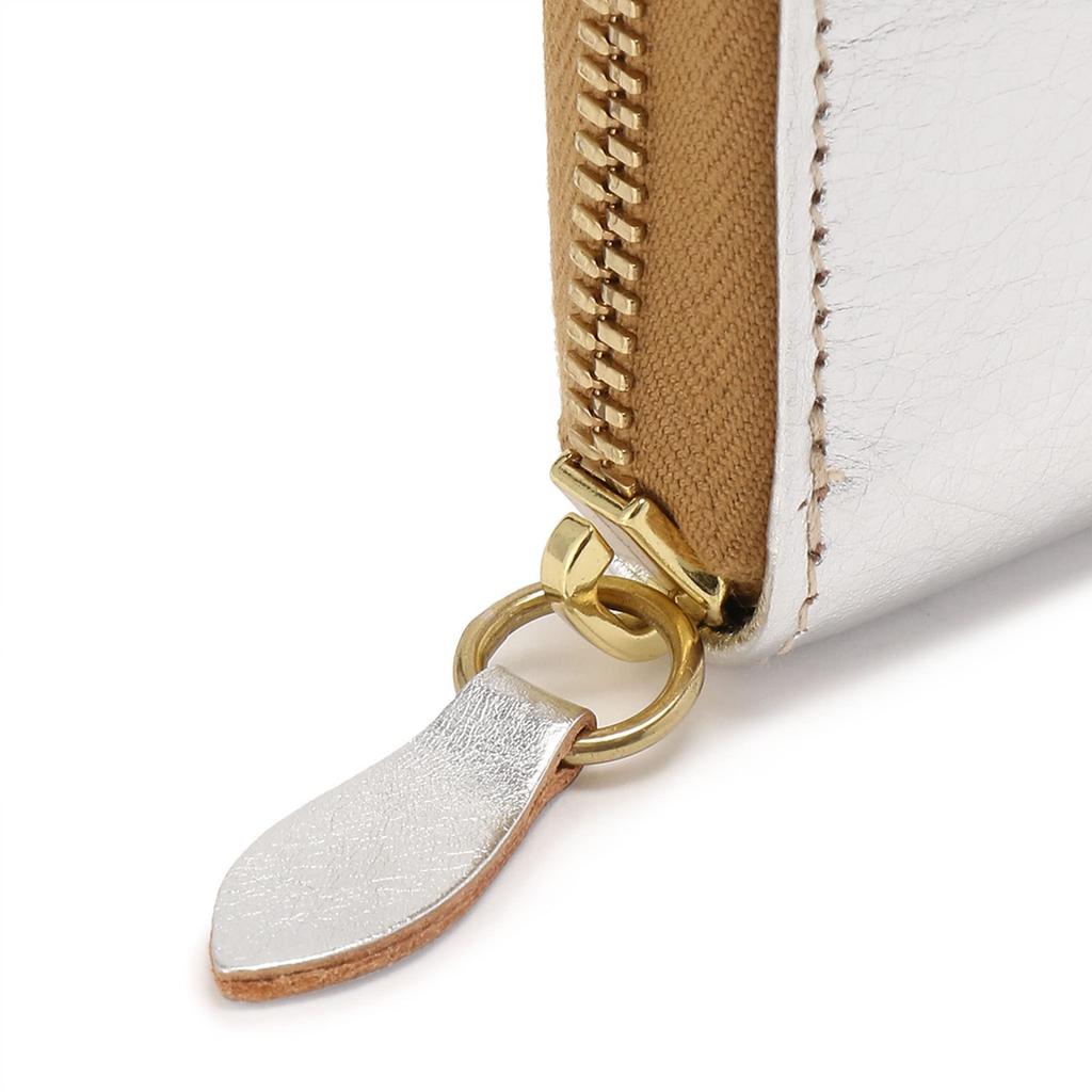 IL BISONTE Long Cowhide Wallet, Unisex, Leather, Silver, 54_1_54192306140