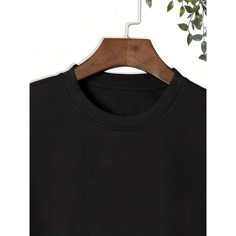 European sizes Men's Casual Crew Neck T-Shirt with 'Blessed' Print - Regular Fit, Slight Stretch Fabric, Short Sleeve Tee for Summer