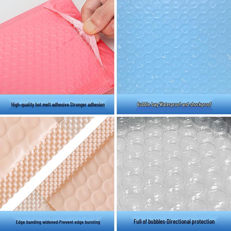 Large Self-Adhesive Bubble Wrap Bags for Clothing - Shockproof and Thickened Packaging with Foam for Small Card Protection
