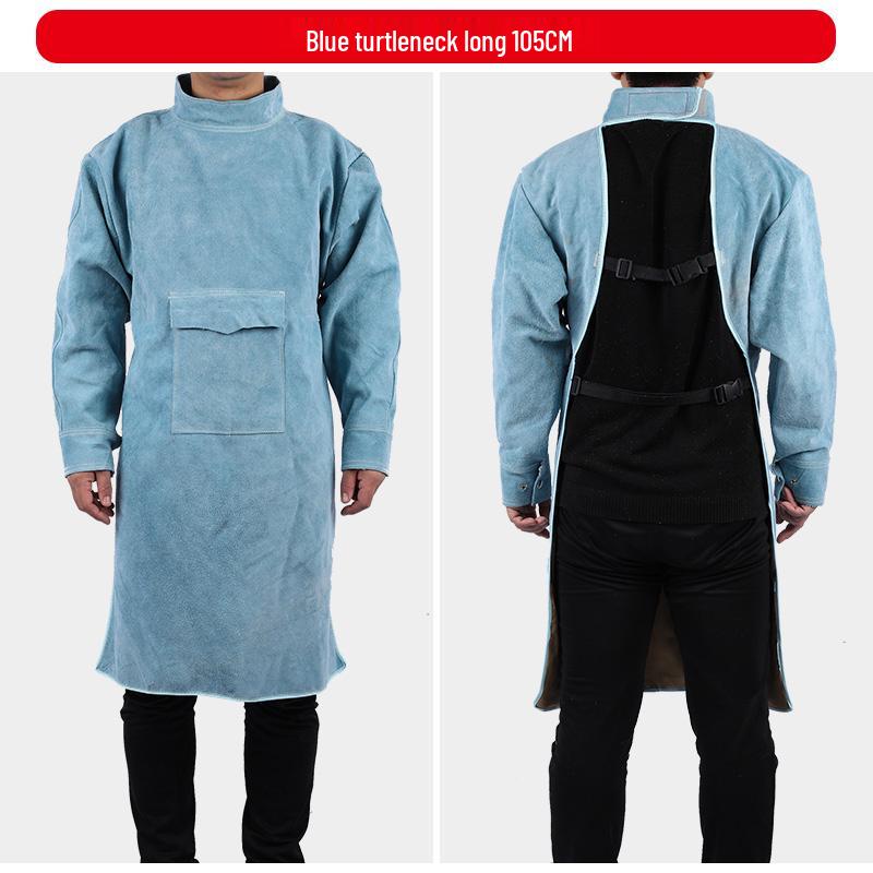 Cowhide Welding Suit – Flame Retardant, Anti-Scald, High-Temperature & Wear Resistant Leather Apron for Welders.