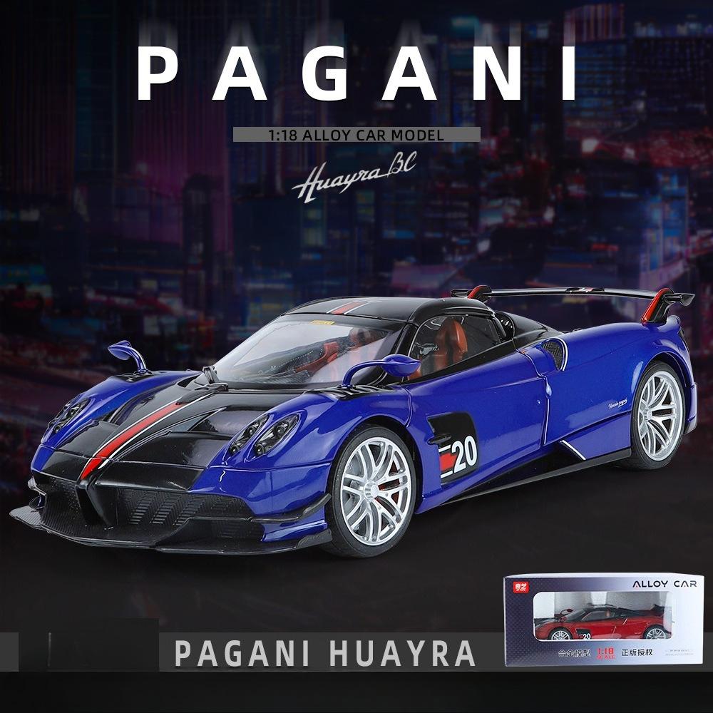 

Official Licensed 1:18 Scale Pagani Huayra BC Sport Car Model Diecast Toy Vehicle Kids Boys Gift Collective Home Decoration синій