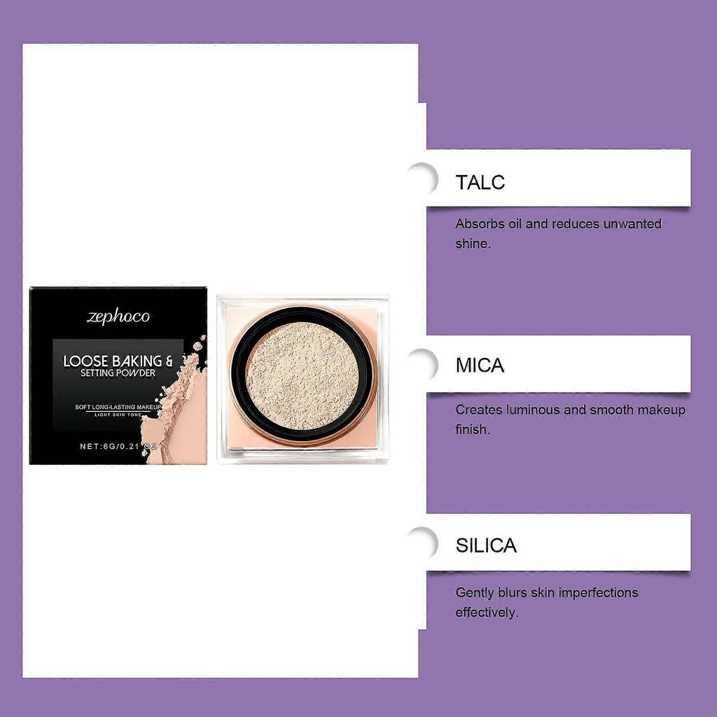 Zephoco Soft Setting Powder (For Light Skin Tones) Is A Light, Smooth, Fine, Clear And Color-Enhancing Makeup Setting Powder