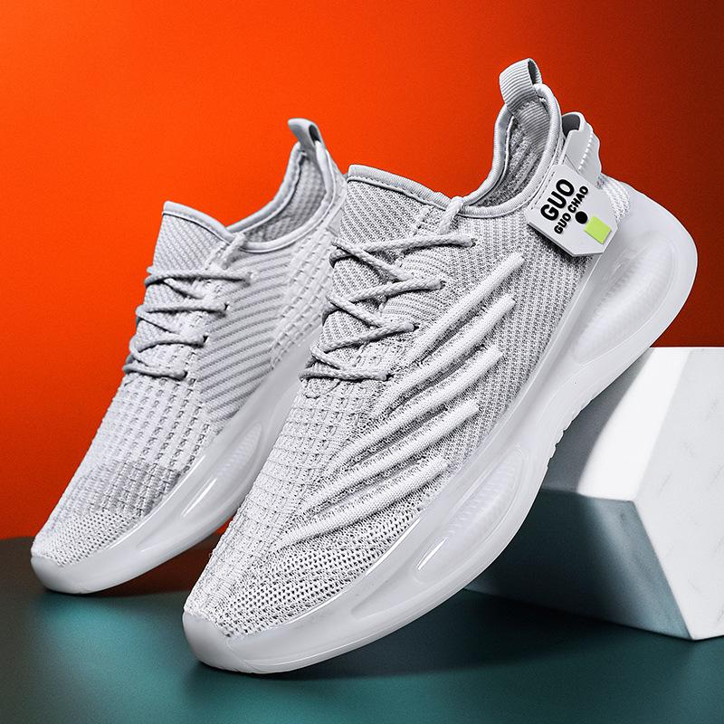 

Spring and summer new men s shoes fly-woven sports shoes casual shoes men s outdoor shoes men s sports shoes dad shoes 47 белый