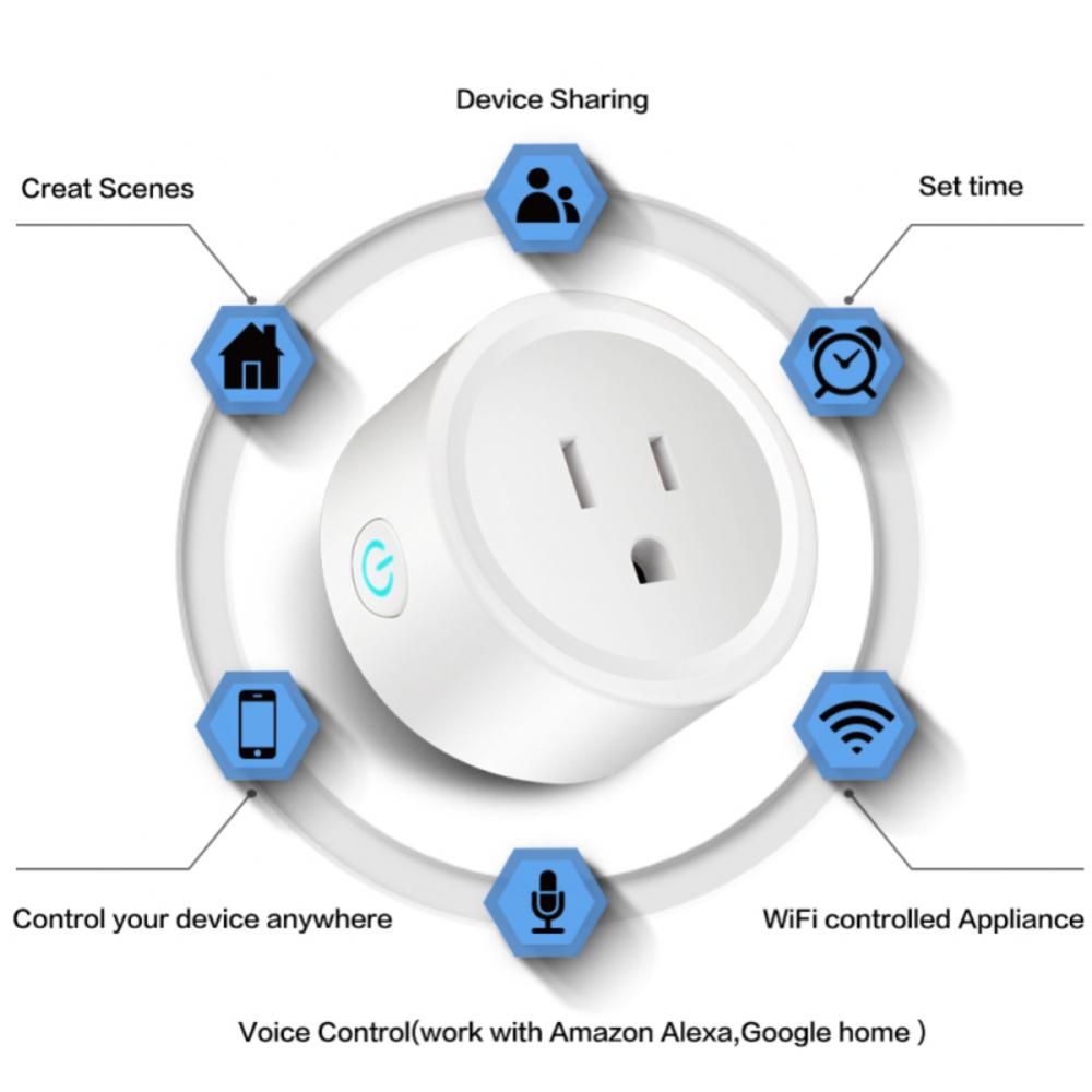 Corui 20a Us Smart Plug Wifi Bluetooth Power Monitor Wireless Remote Socket Smart Timer Plug Supports Alexa Google Voice Control