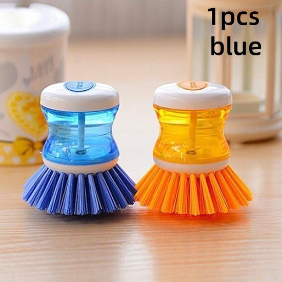 

Multifunctional Automatic Soap Dispensing Pot Brush Kitchen Cleaning Scrubber Household Tool 1-pcs синий