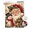 Santa Claus and Snowman Pearl Painting with Frame 3D Sparkling Canvas Art Relaxing Craft for Bedroom Wall Decor Gift Holiday Wall Art