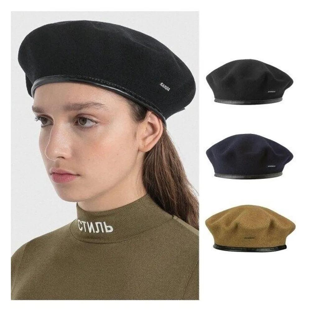 KANGOL Beret Hunting Cap Wool Hat 0248HT DK BLUE L