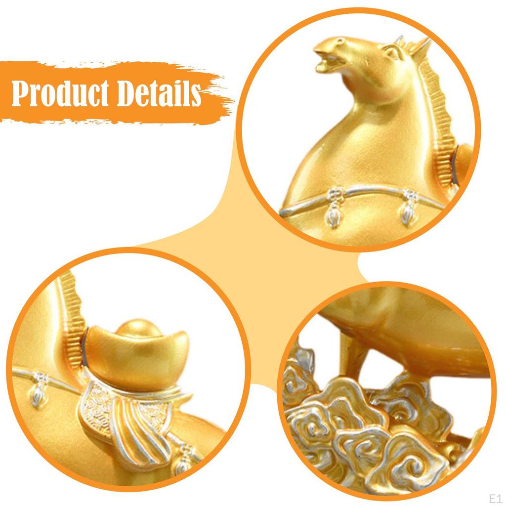 Pferdestatue Tierfigur Harz Mittelstück Dekorativ Chinesisch Feng Shui Tischplatte