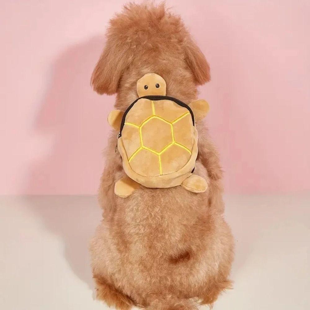 Soft Turtle Shape Dog Backpack Cartoon Dog Snack Bag Puppy School Bag  for Small Medium Dogs