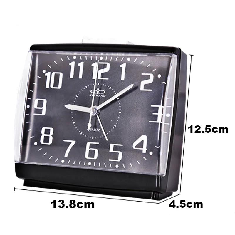 1pcs Quartz Clock Movement Alarm  Table Bedside Silent Travel Mini  Night Glow