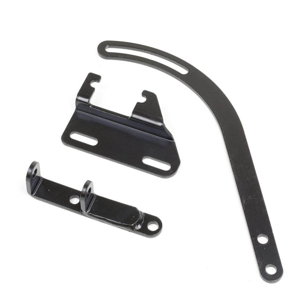 3Pc Small Block Chevy Black SWP Short Water Pump Alternator Bracket For 1955-1968 SBC Small Block Chevy 265 283 305 Drivers Side