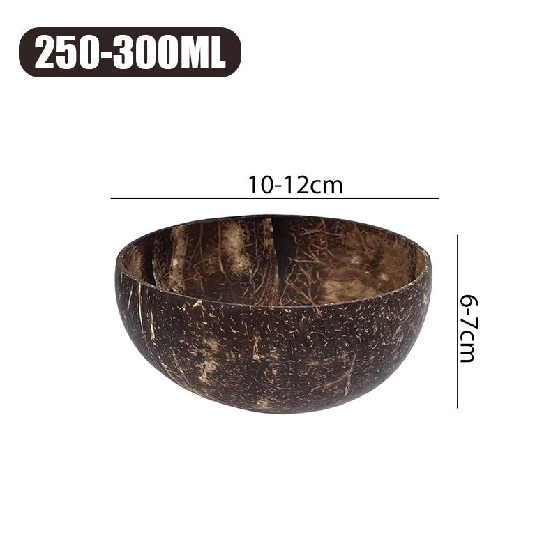 Set of 5 Eco-Friendly Natural Coconut Shell Bowls for Serving Salads, Oatmeal, and Yogurt