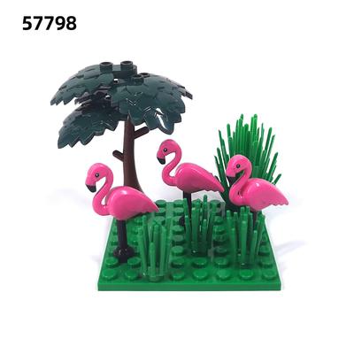 Small Particle Building Block Splicing Land Flying Animal Flamingo Flamingo 57798 Parts Ornament Toy