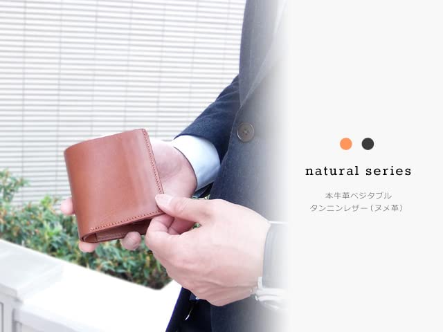 SAMIKA Simple Bifold Thin and Genuine Cowhide Coin Ebina Ideal for Nesting and Telework Wallet, Small, Men's, Leather, Leather, Purse, Bag, (Camel)