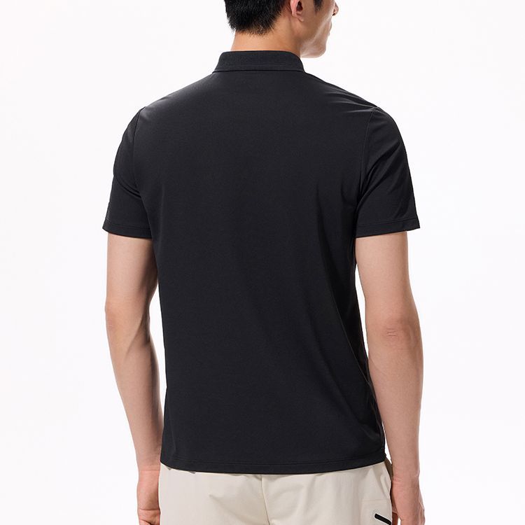 Anta Champion Series Solid Color National Flag Print Short Sleeve Polo Shirt Men Polo Shirts Night-Sea-Black 152320128-3