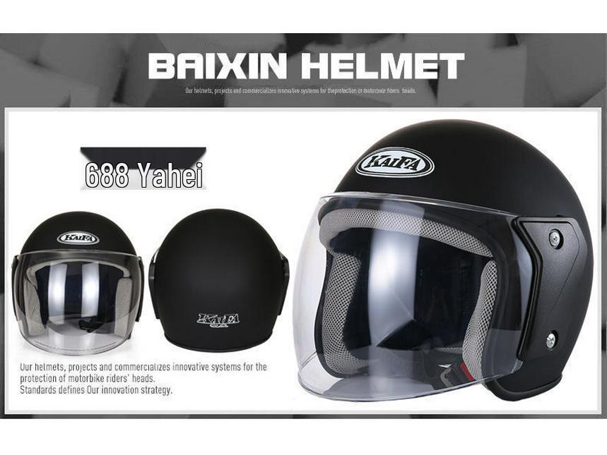 GB Certified Universal Helmet: Half Helmet for Men & Women, Anti-Fog, Four-Season Comfort, Safety Assurance