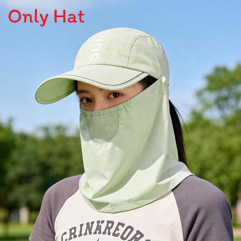 Polyester Baseball Cap With Removable Face Mask For Outdoor Sun Protection And Sports Activities