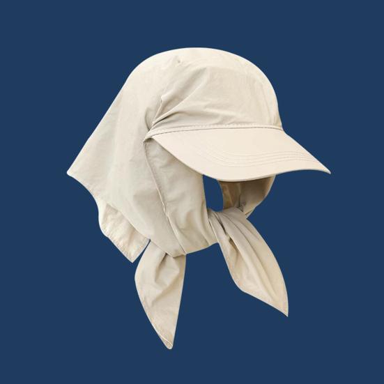 Turban Hat Adjustable Rear Strap Sweet Bow Widened Brim Blocks UV Rays Neck Protection Quick-Dry Ventilated Sun Hat