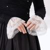 Flower Elastic Sleeve Cuffs Pleated Horn Cuffs Decoration Lace Fake Cuffs  Sweater Decorative