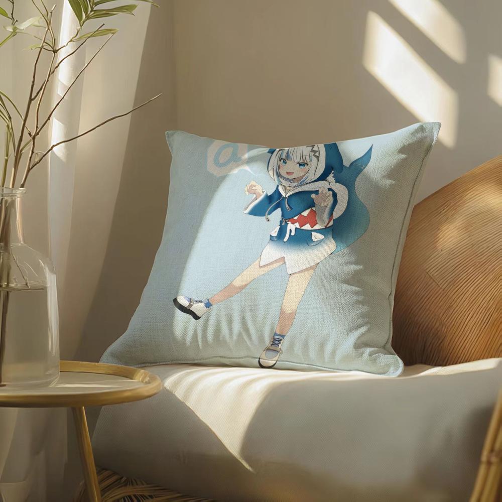 Kawaiianimehololivegawrgura Pillow Case Pillowcase, Double-Sided Printed, Sofa Cushion, Bedroom Headboard