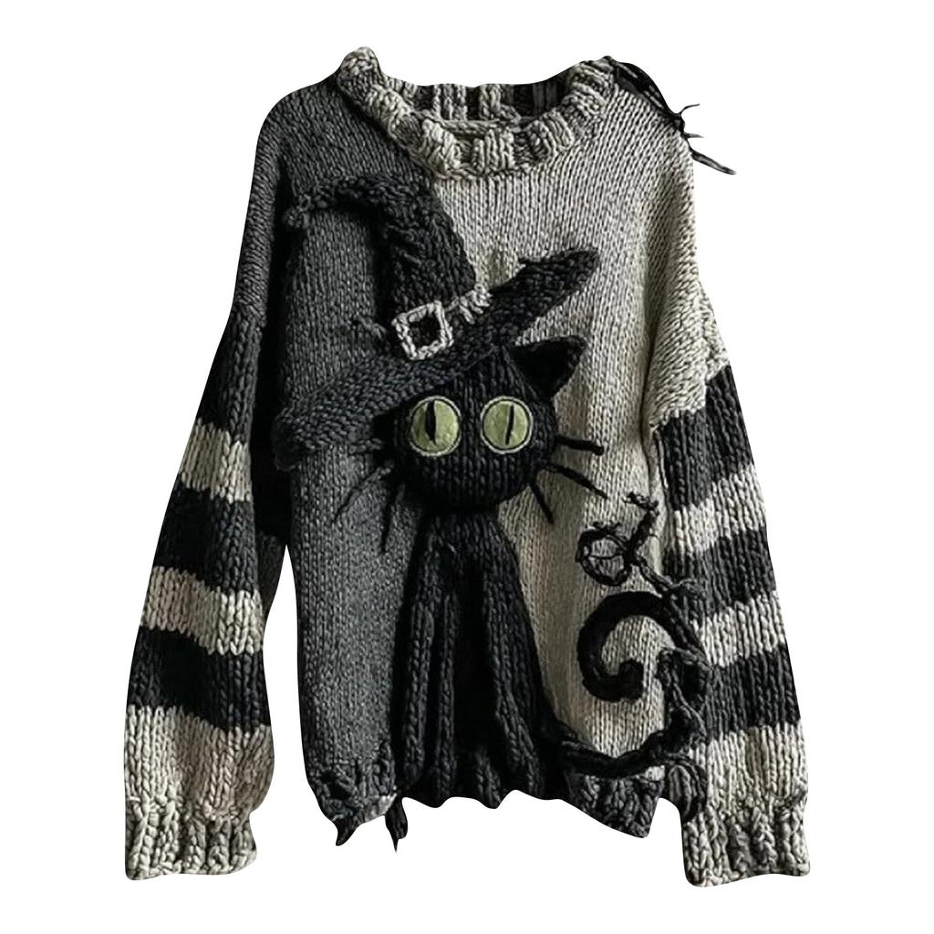 Men's Halloween 3D Printed Long Sleeve Top Round Neck Casual Sports Pullover