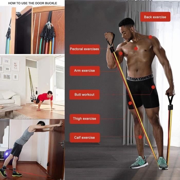 Resistance Bands - 11pcs - Stainless Steel - Latex - Mixed