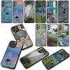 Pour Samsung Galaxy A36 A17 A26 A07 A35 A54 A53 A13 A33 A34 S8 S20 S21 FE S10 Plus Coque Claude Monet Impressionnisme Nénuphar Chat
