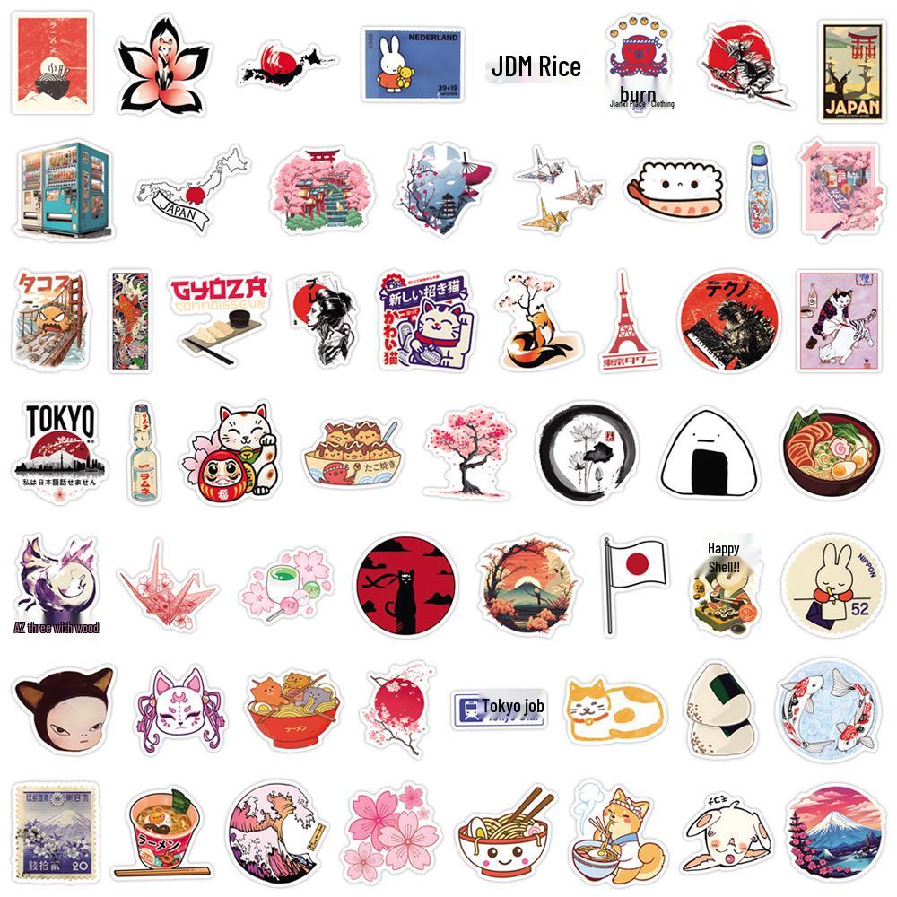 110 Japanese Anime Cartoon Stickers for Luggage, Notebooks, and Phones