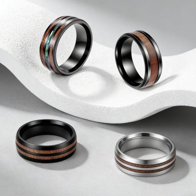 European Popular Natural Elements Titanium Steel Ring for Men - Summer Hawaii Design by Xiang Simu