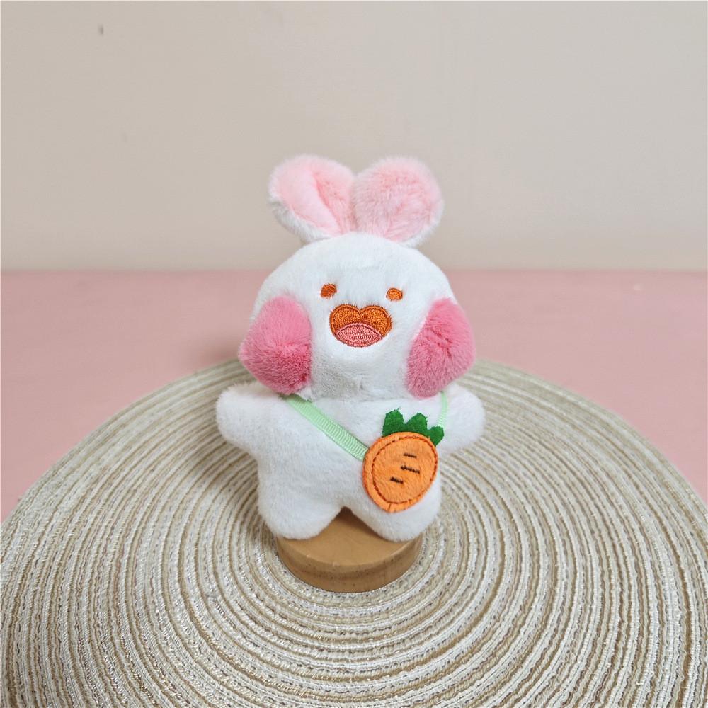 Adorable Dudu Bunny Plush Crossbody Carrot Bag Cute Stuffed Rabbit Toy Keychain