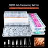 500 Ultra-Thin Seamless Transparent Nail Tips - Full/Half Cover Extensions for Nail Art