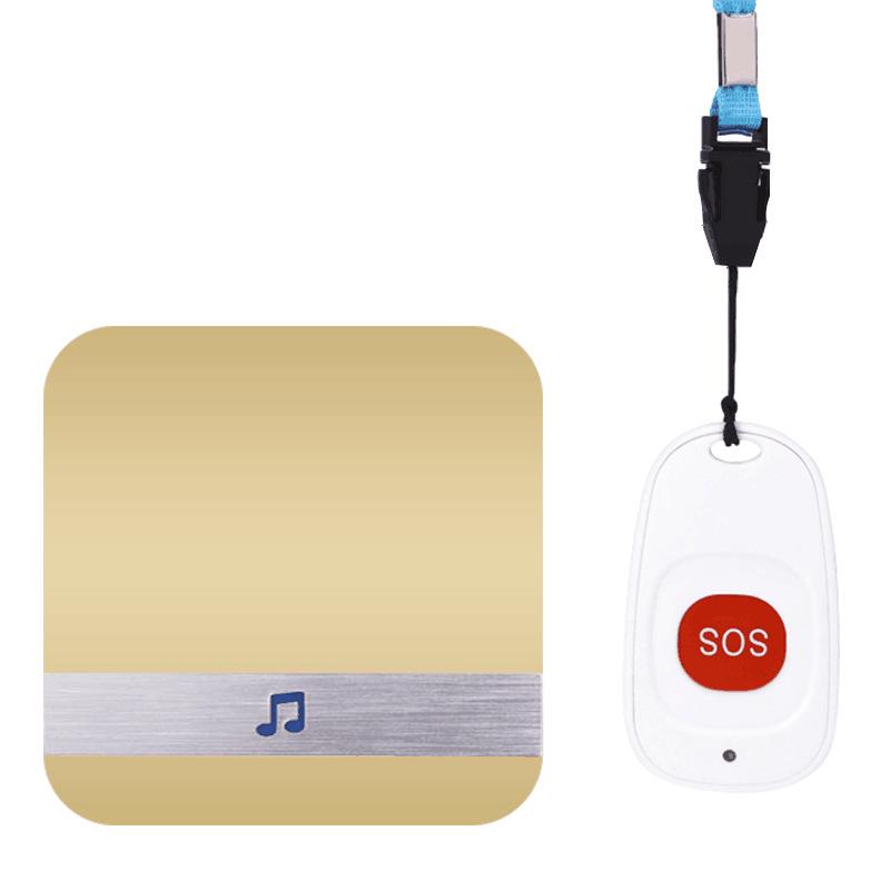 Senior Wireless Emergency Call Button for Long-Distance Assistance: One-Touch Bedside Alarm Bell