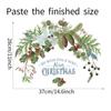 Door Green Plant Posters Merry Christmas Christmas Murals Window Decals Wall Decals Wall Stickers